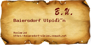 Baiersdorf Ulpián névjegykártya